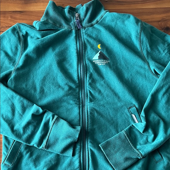 REI Other - REI Kids Logo Zip Up Green Sweatshirt Moon Mountain | L (14-16)